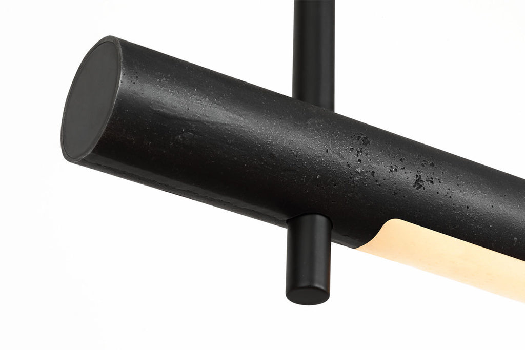 Stahl 60" Linear Chandelier | Museum Carbon | Nova Frost Lens