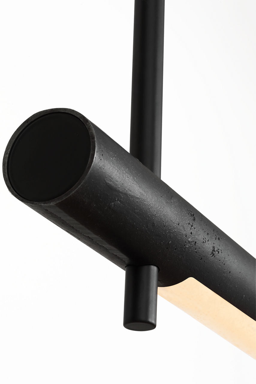 Stahl 60" Linear Chandelier | Museum Carbon | Nova Frost Lens
