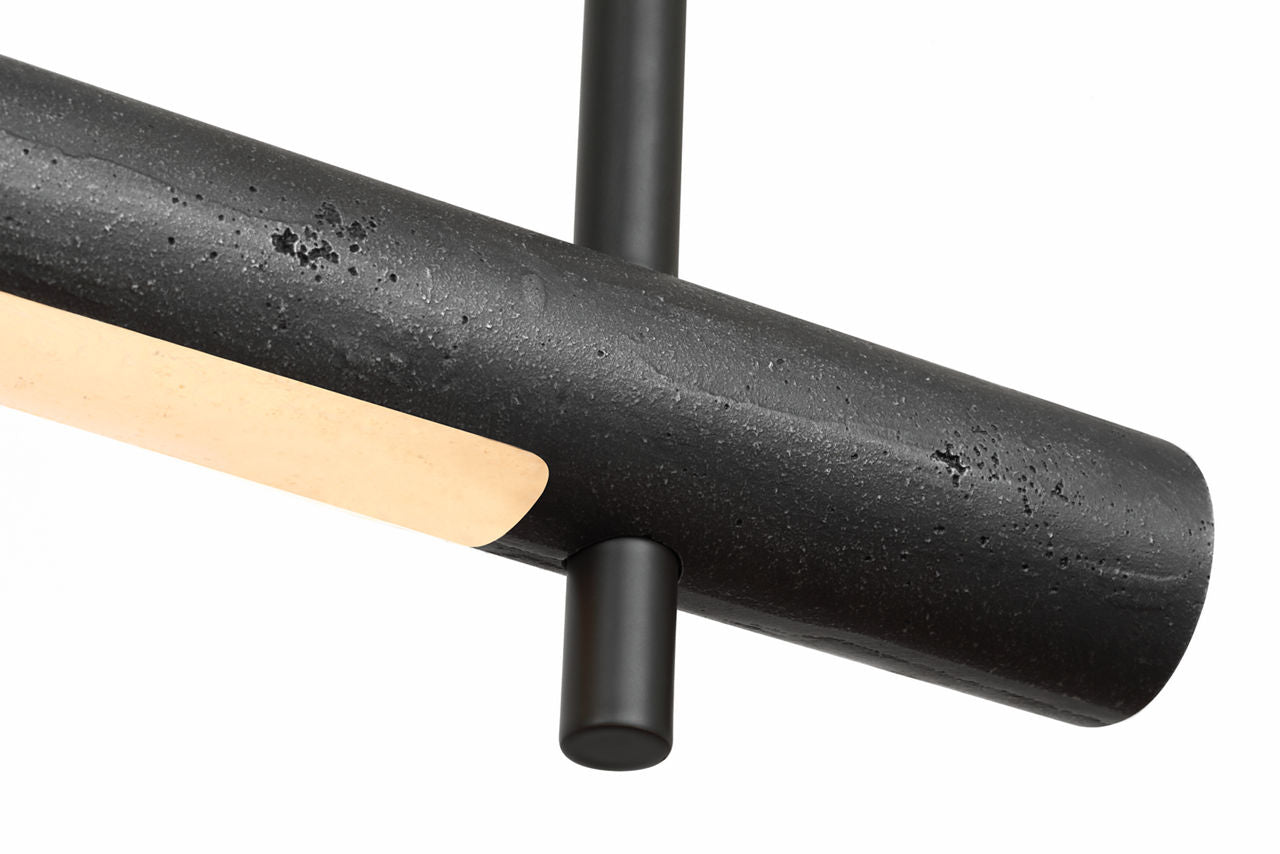 Stahl 60" Linear Chandelier | Museum Carbon | Nova Frost Lens