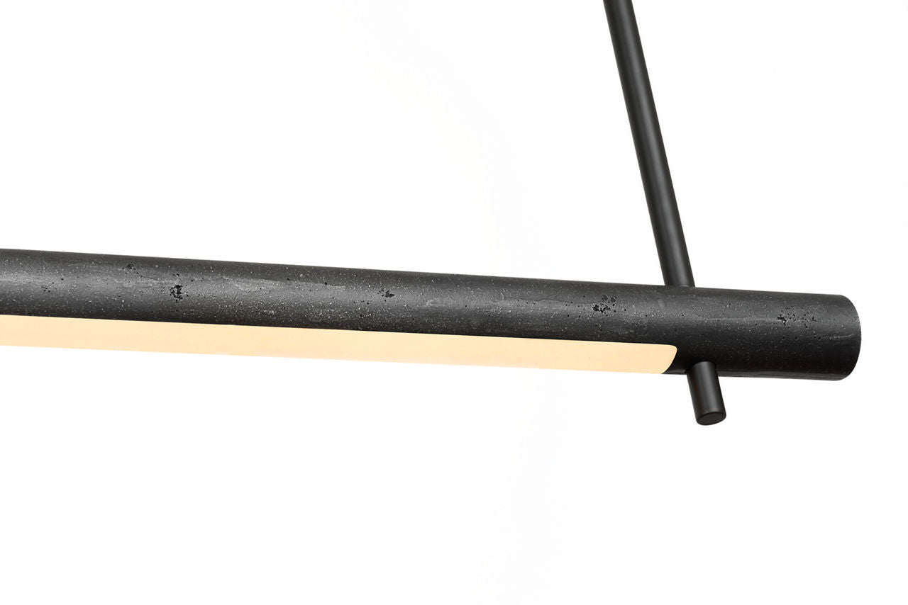 Stahl 60" Linear Chandelier | Museum Carbon | Nova Frost Lens