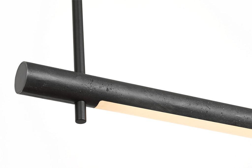 Stahl 60" Linear Chandelier | Museum Carbon | Nova Frost Lens