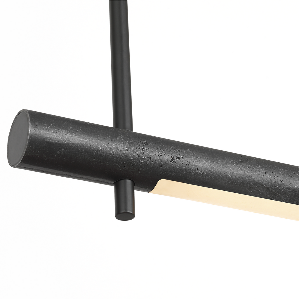 Stahl 60" Linear Chandelier | Museum Carbon | Nova Frost Lens