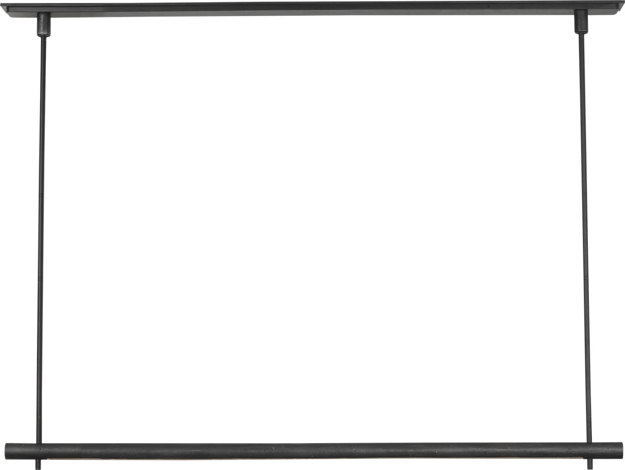Stahl 60" Linear Chandelier | Museum Carbon | Nova Frost Lens