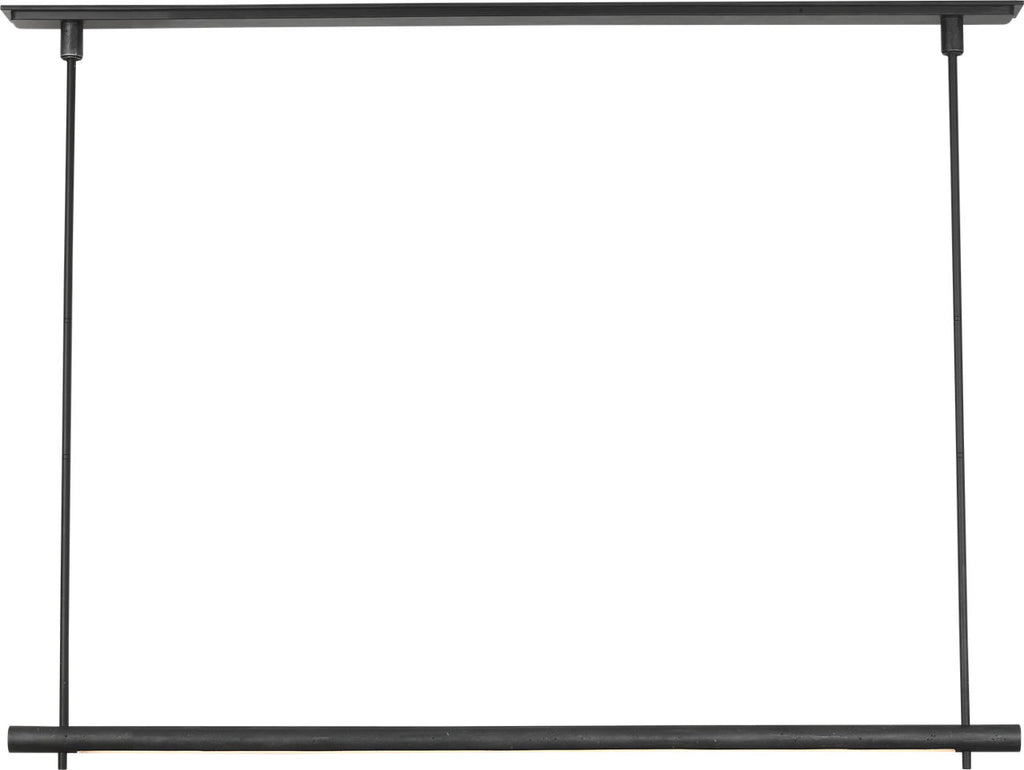 Stahl 60" Linear Chandelier | Museum Carbon | Nova Frost Lens