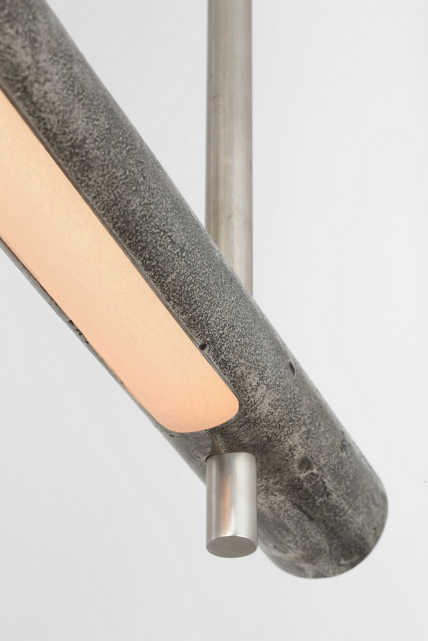 Stahl 60" Linear Chandelier | Museum Pewter | Nova Frost Lens