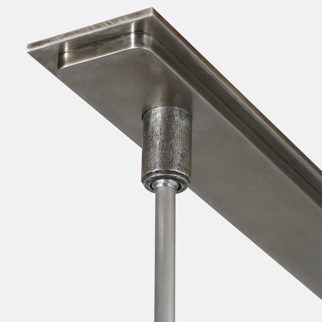 Stahl 60" Linear Chandelier | Museum Pewter | Nova Frost Lens