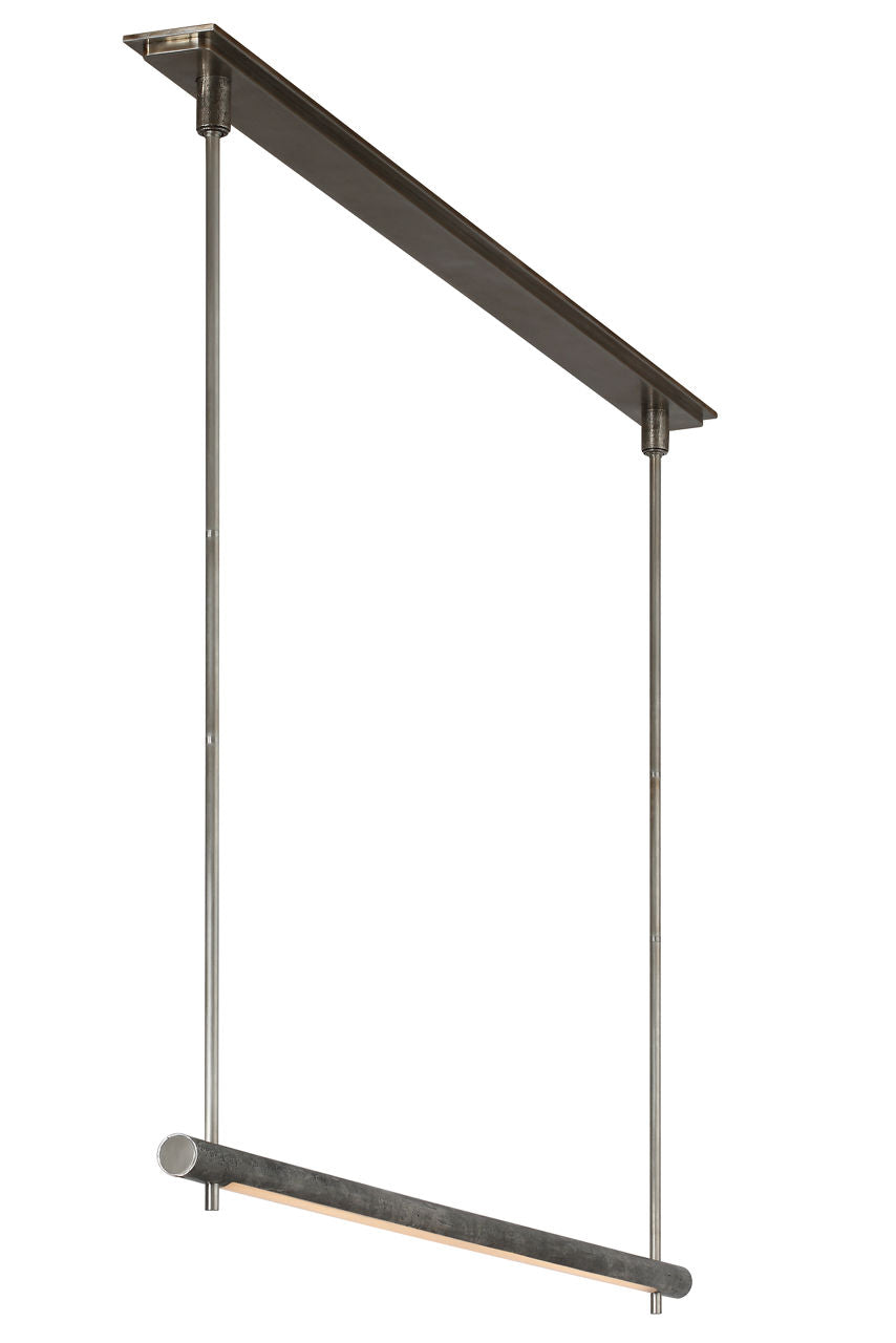 Stahl 60" Linear Chandelier | Museum Pewter | Nova Frost Lens