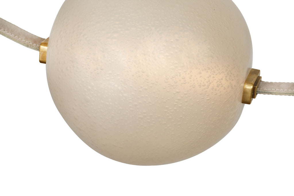 Dune Belted Light | Ash Suede and Mottled Brass | Fizzy Nude Glass