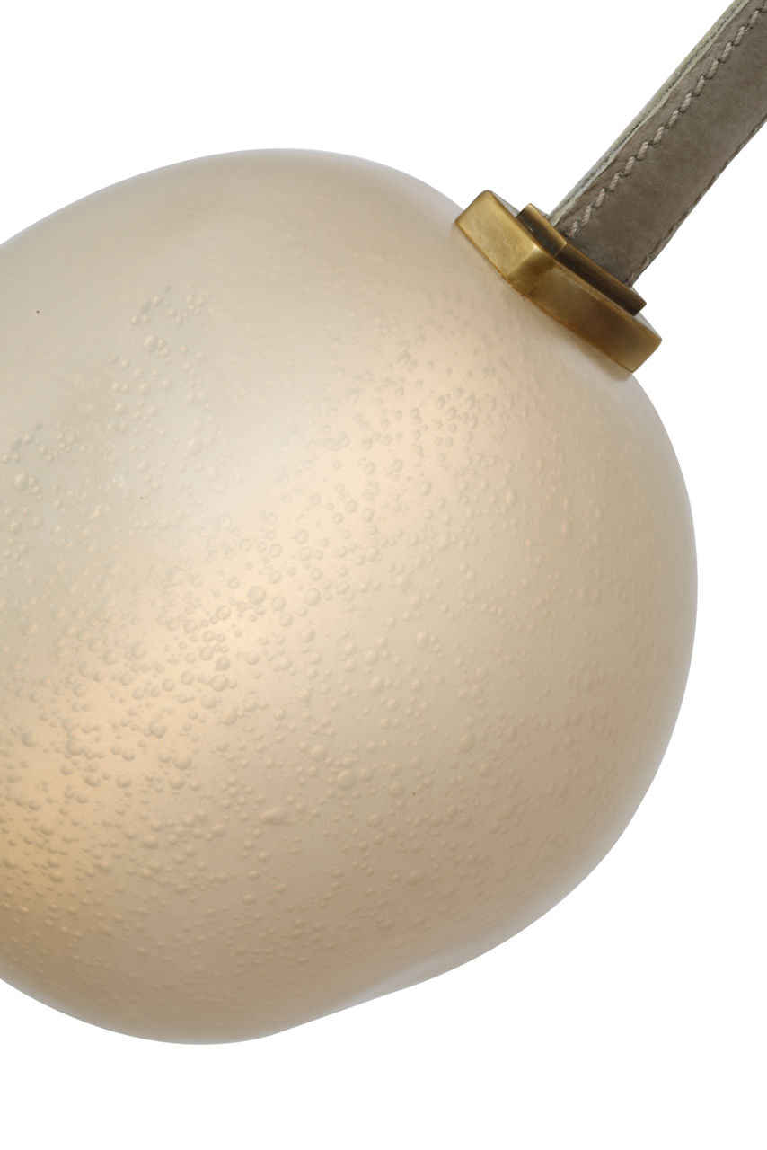 Dune Belted Light | Ash Suede and Mottled Brass | Fizzy Nude Glass