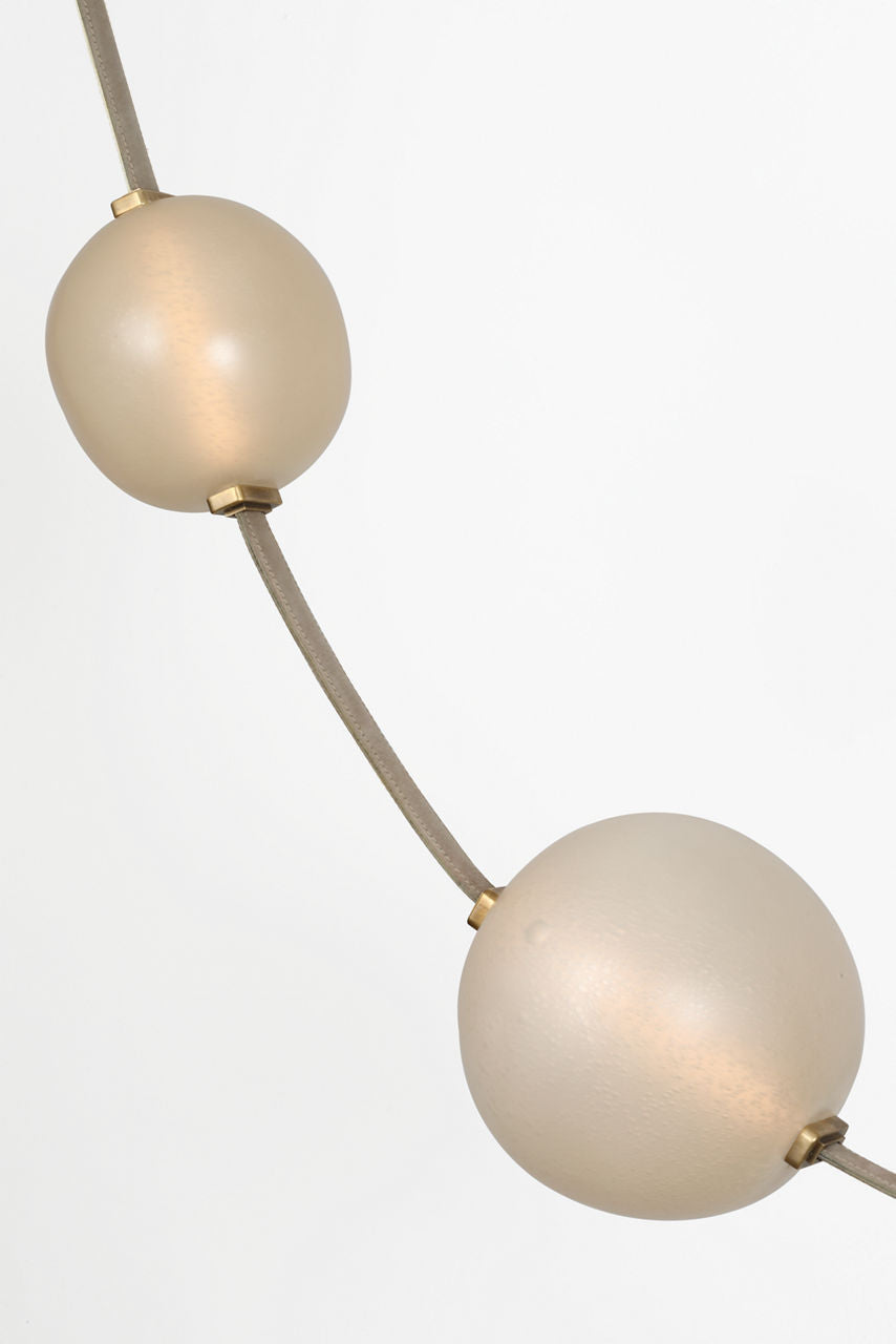 Dune Belted Light | Ash Suede and Mottled Brass | Fizzy Nude Glass