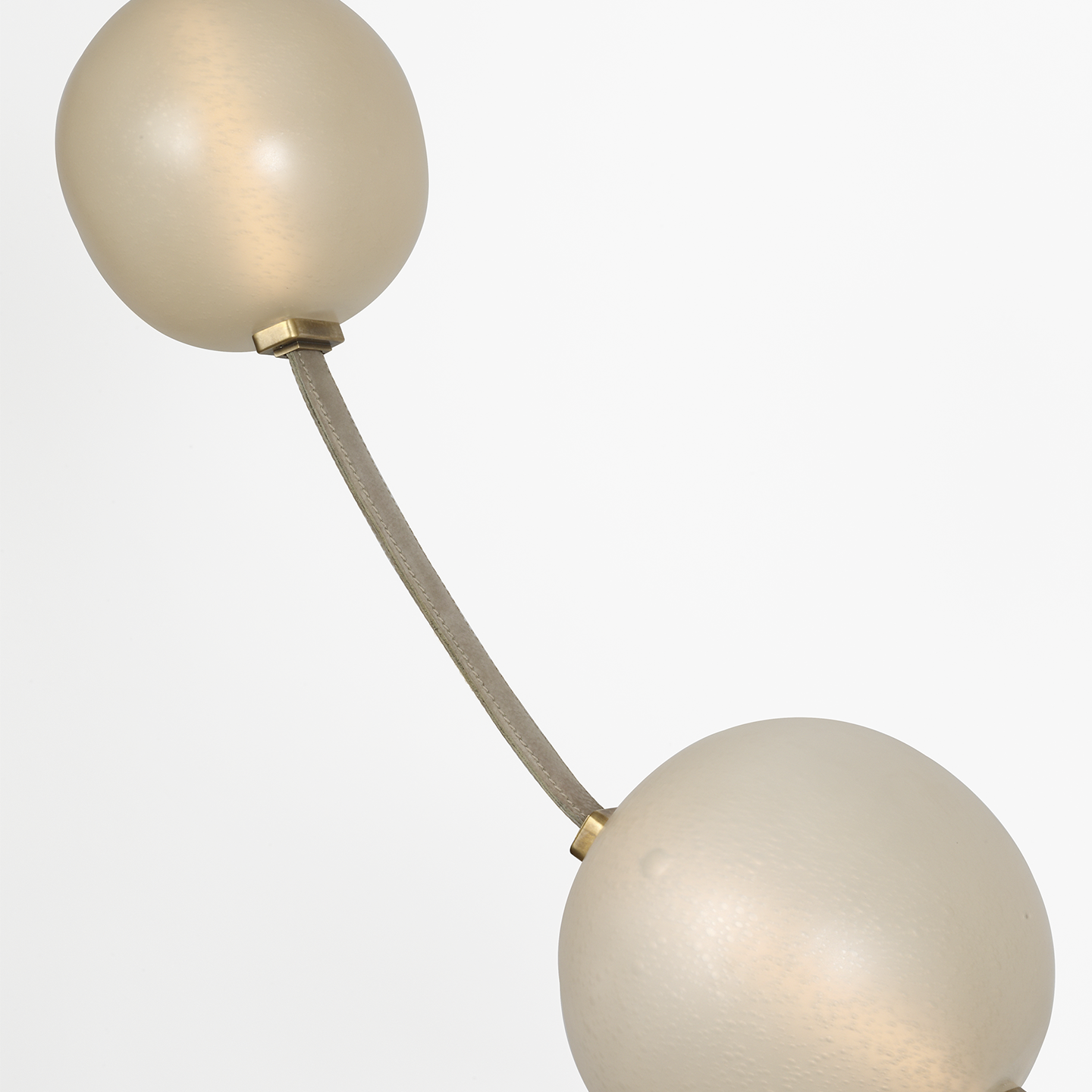 Dune Belted Light | Ash Suede and Mottled Brass | Fizzy Nude Glass