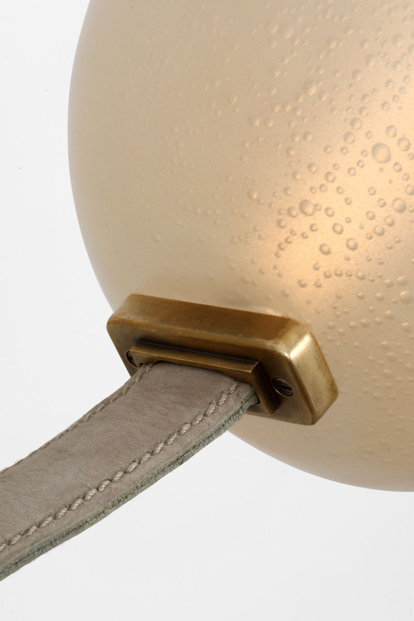 Dune Belted Light | Ash Suede and Mottled Brass | Fizzy Nude Glass