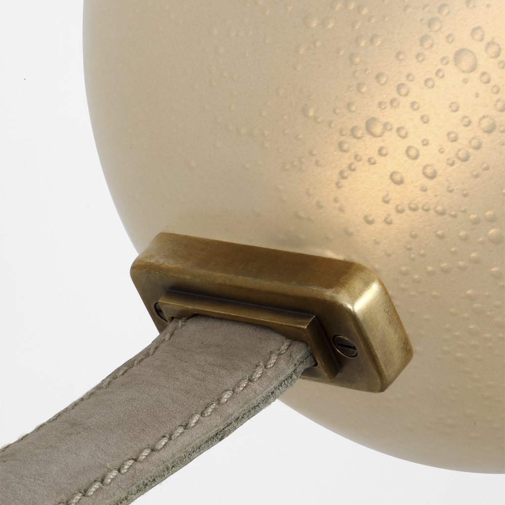 Dune Belted Light | Ash Suede and Mottled Brass | Fizzy Nude Glass