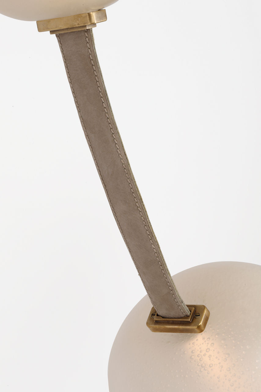 Dune Belted Light | Ash Suede and Mottled Brass | Fizzy Nude Glass
