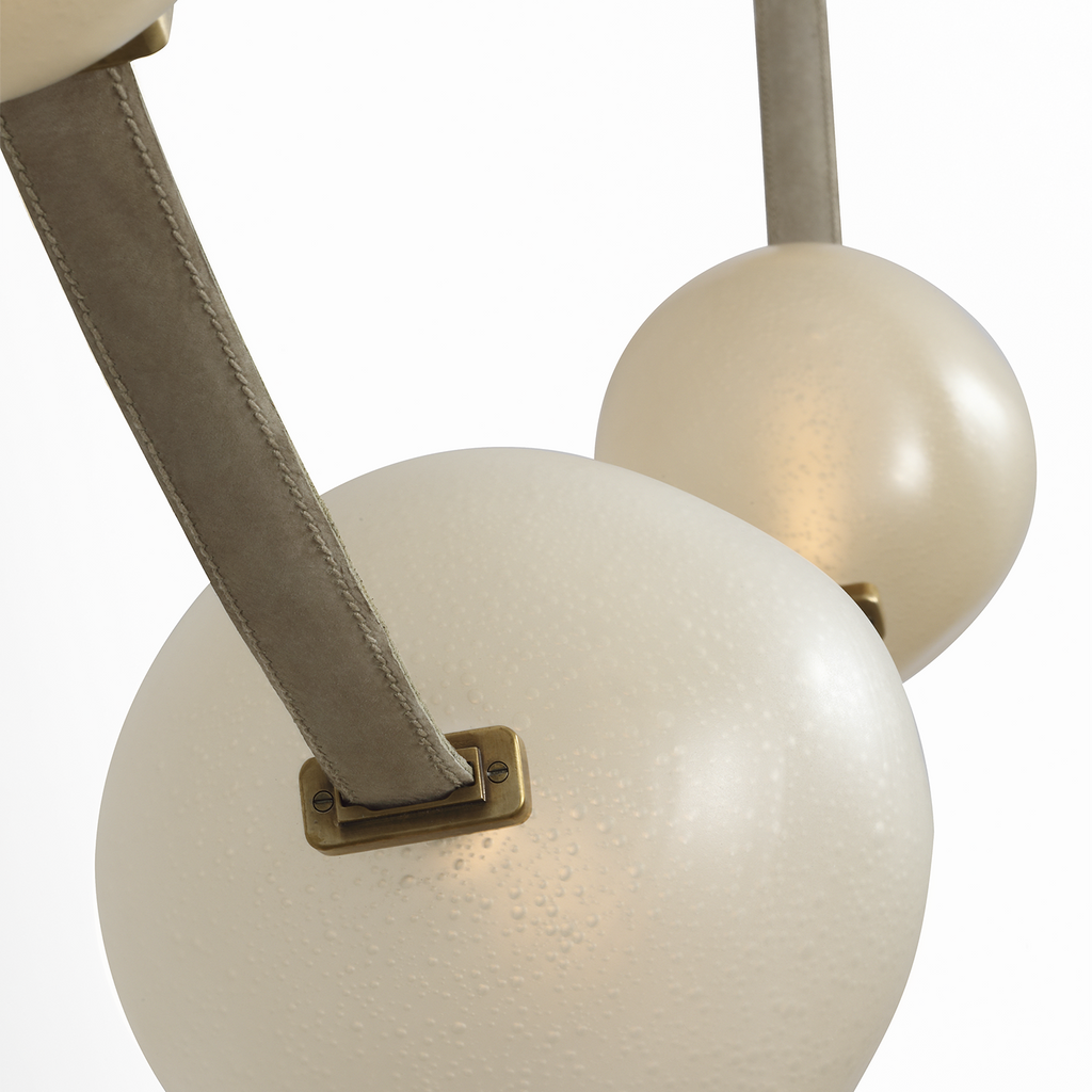 Dune Belted Light | Ash Suede and Mottled Brass | Fizzy Nude Glass