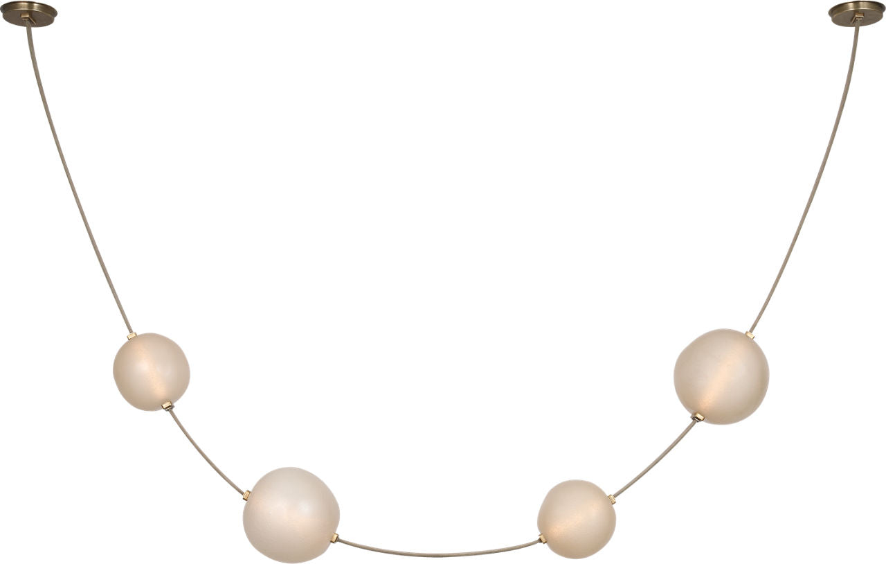 Dune Belted Light | Ash Suede and Mottled Brass | Fizzy Nude Glass