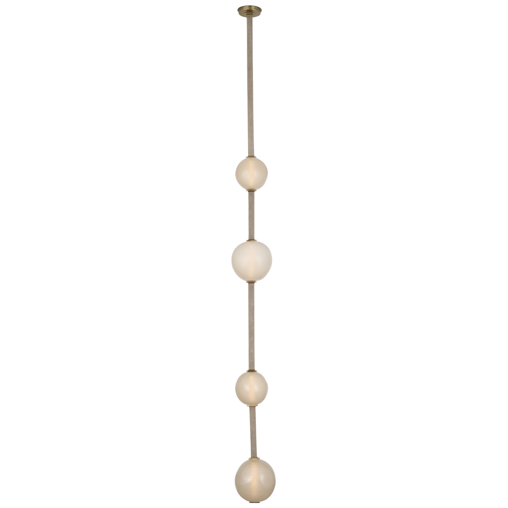 Dune Belted Light | Ash Suede and Mottled Brass | Fizzy Nude Glass