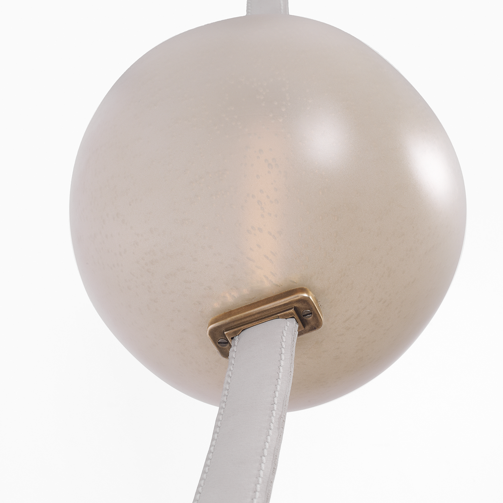Dune Belted Light | Bone Suede and Mottled Brass | Fizzy Nude Glass