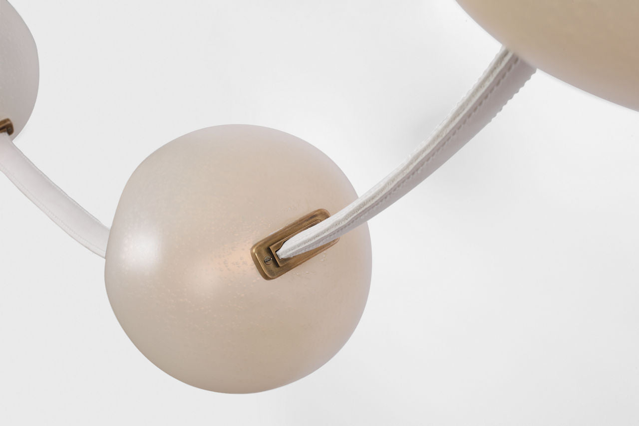 Dune Belted Light | Bone Suede and Mottled Brass | Fizzy Nude Glass