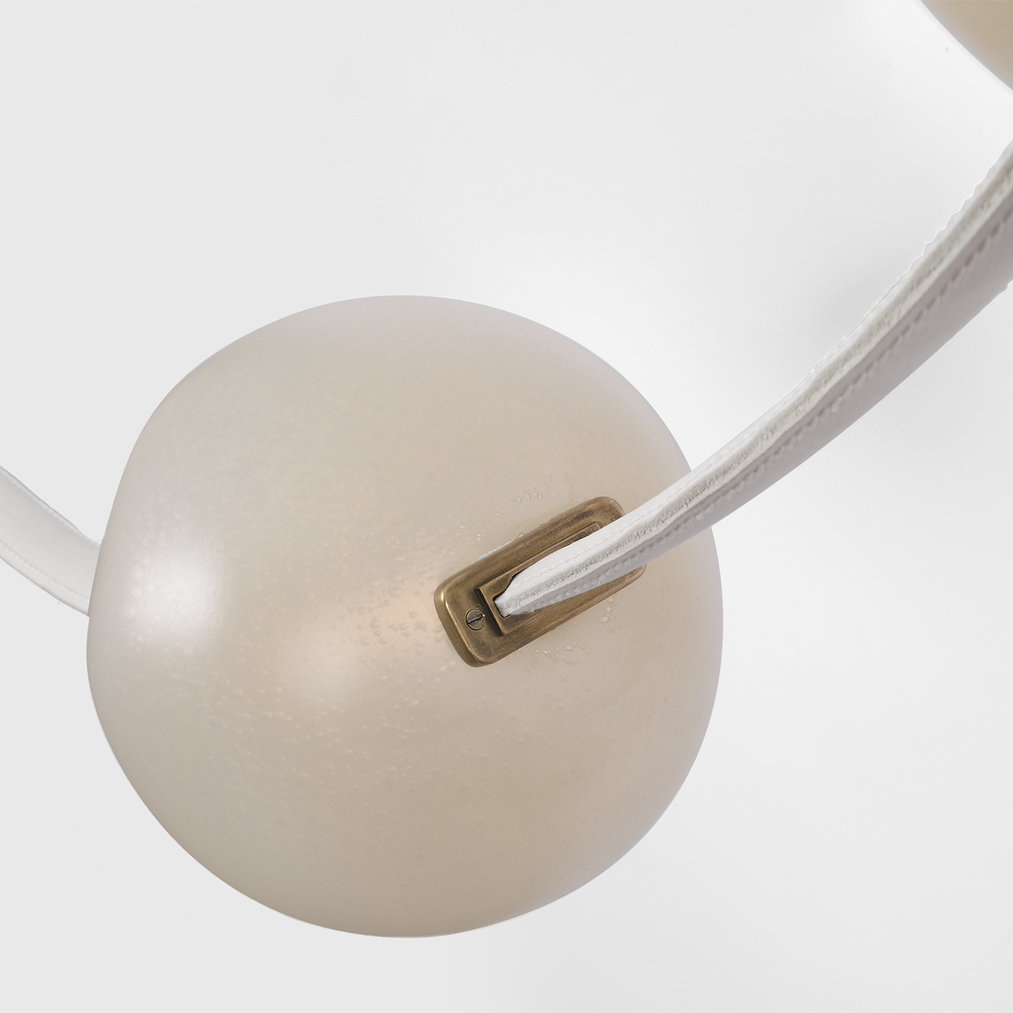 Dune Belted Light | Bone Suede and Mottled Brass | Fizzy Nude Glass