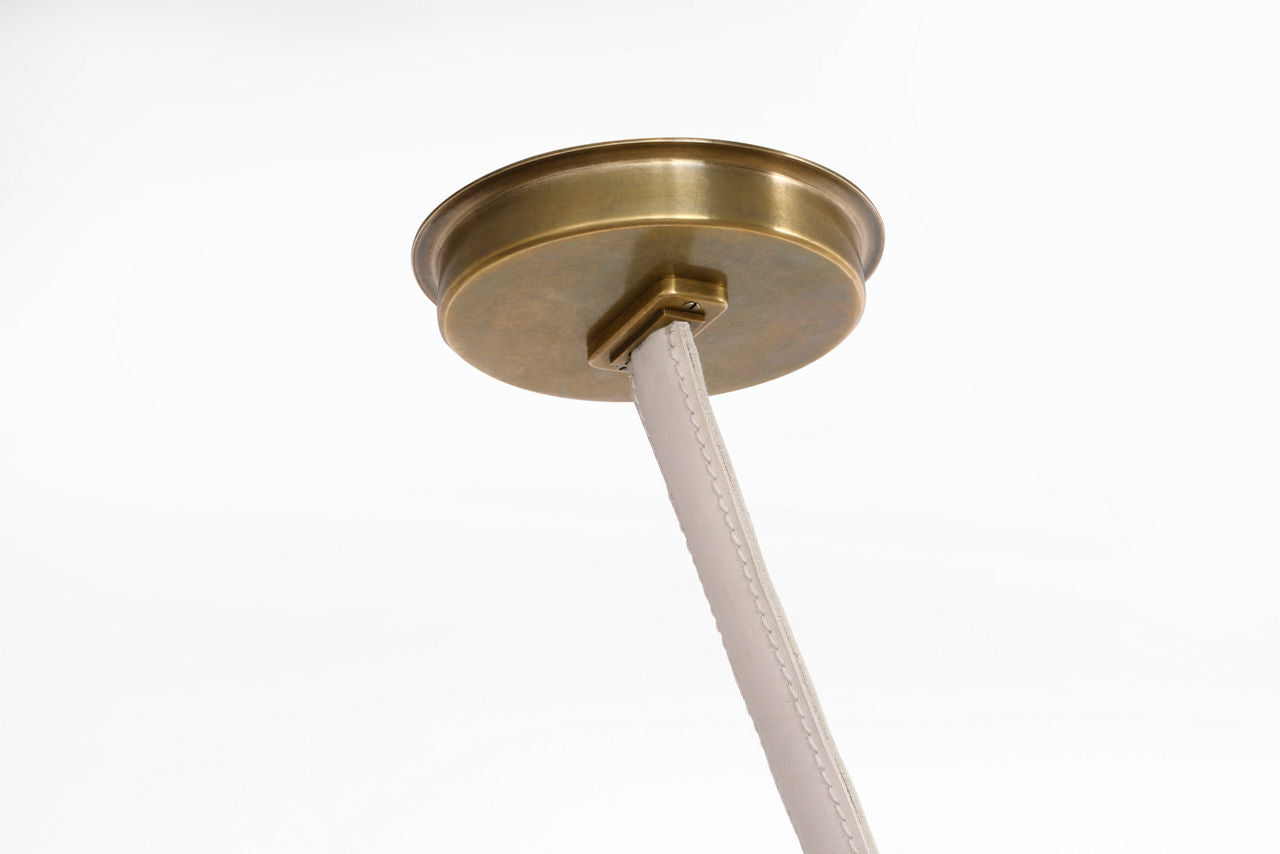 Dune Belted Light | Bone Suede and Mottled Brass | Fizzy Nude Glass