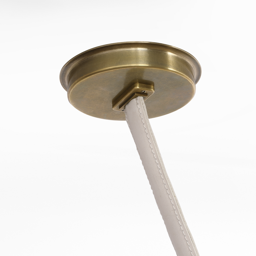 Dune Belted Light | Bone Suede and Mottled Brass | Fizzy Nude Glass