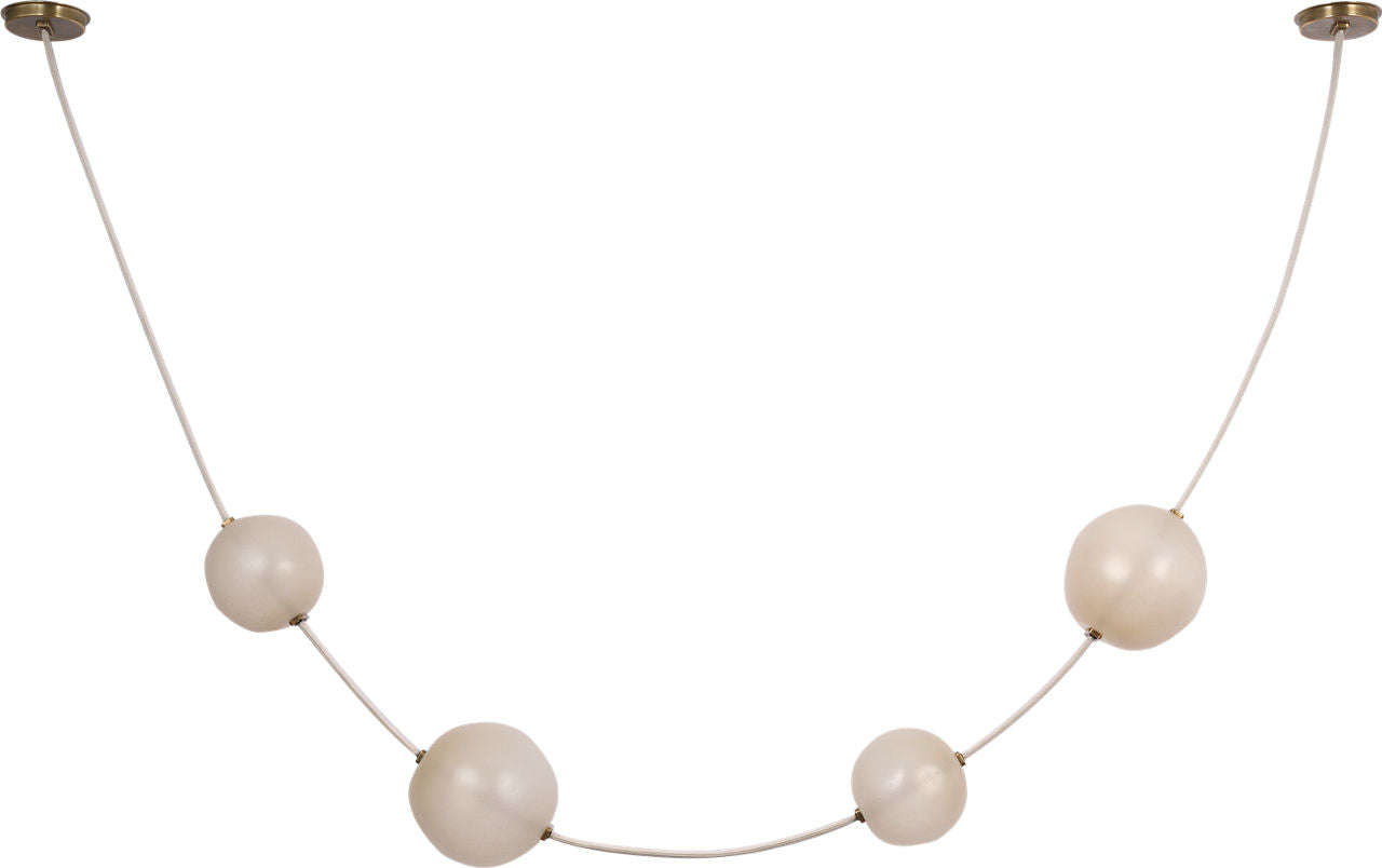 Dune Belted Light | Bone Suede and Mottled Brass | Fizzy Nude Glass