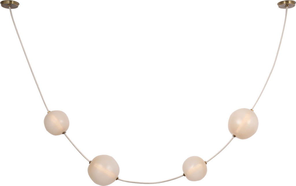Dune Belted Light | Bone Suede and Mottled Brass | Fizzy Nude Glass