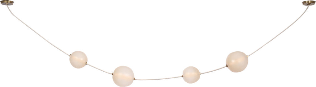Dune Belted Light | Bone Suede and Mottled Brass | Fizzy Nude Glass