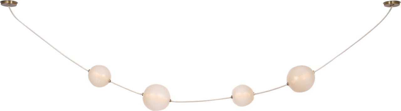Dune Belted Light | Bone Suede and Mottled Brass | Fizzy Nude Glass