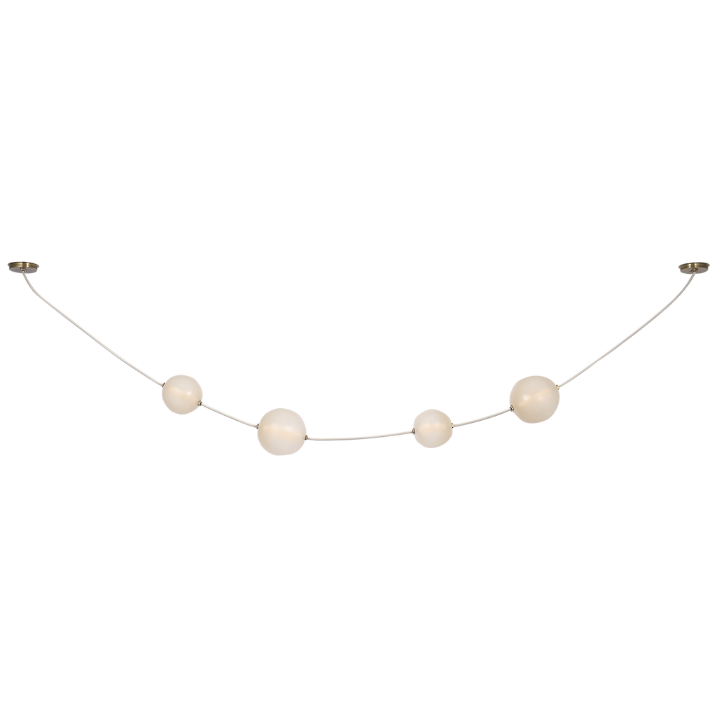 Dune Belted Light | Bone Suede and Mottled Brass | Fizzy Nude Glass