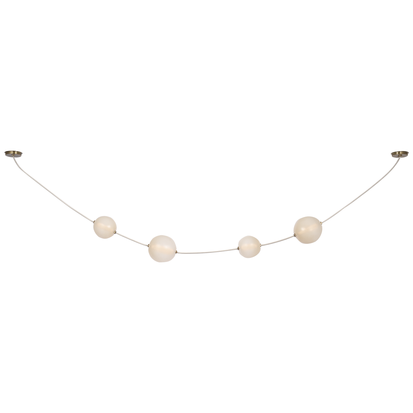 Dune Belted Light | Bone Suede and Mottled Brass | Fizzy Nude Glass