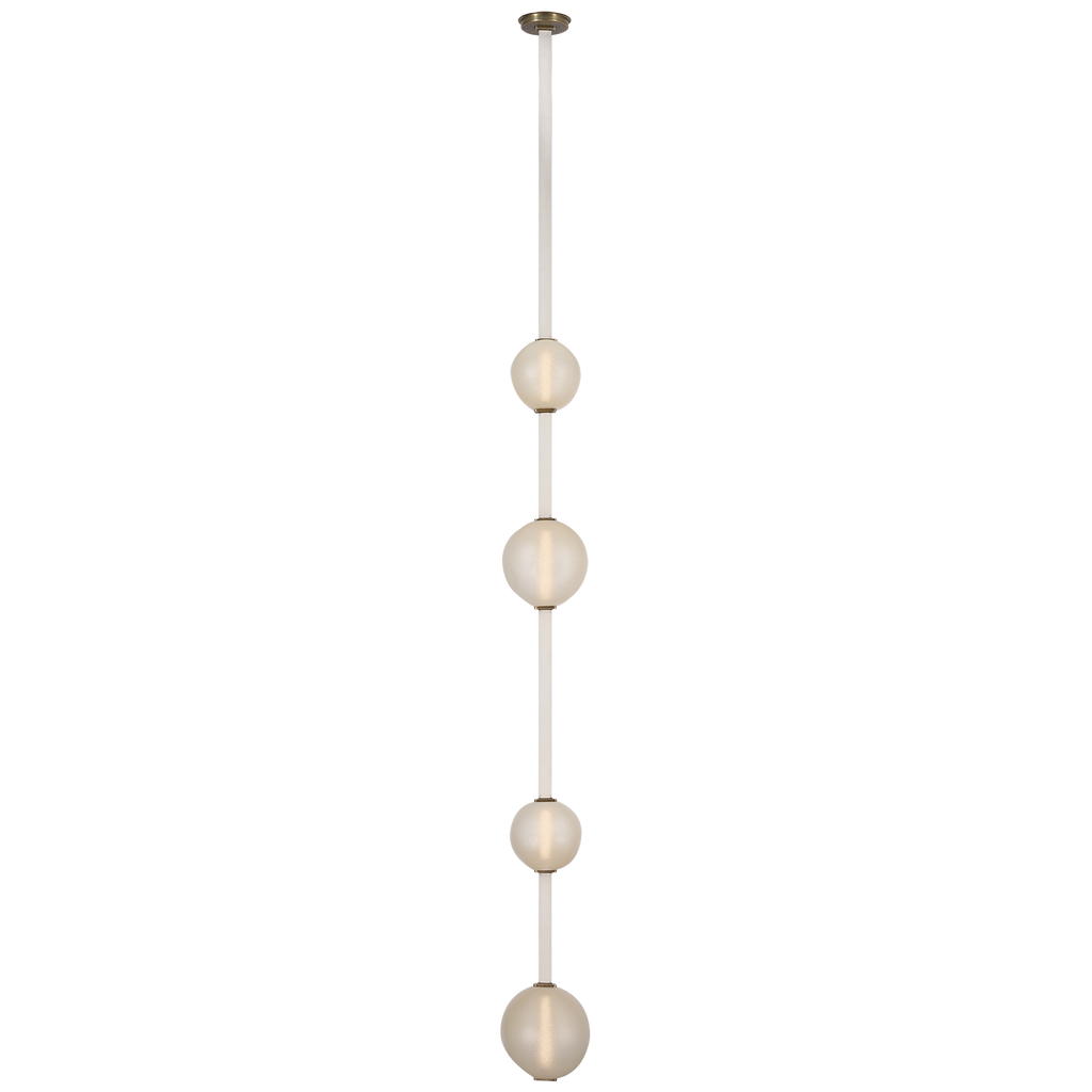 Dune Belted Light | Bone Suede and Mottled Brass | Fizzy Nude Glass