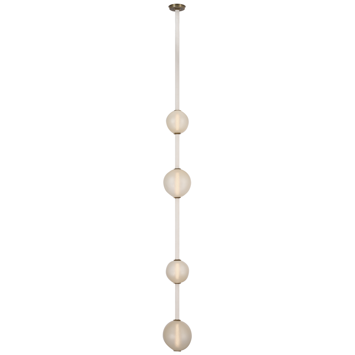 Dune Belted Light | Bone Suede and Mottled Brass | Fizzy Nude Glass