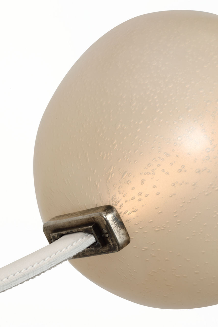 Dune Belted Light | Bone Suede and Mottled Pewter | Fizzy Nude Glass