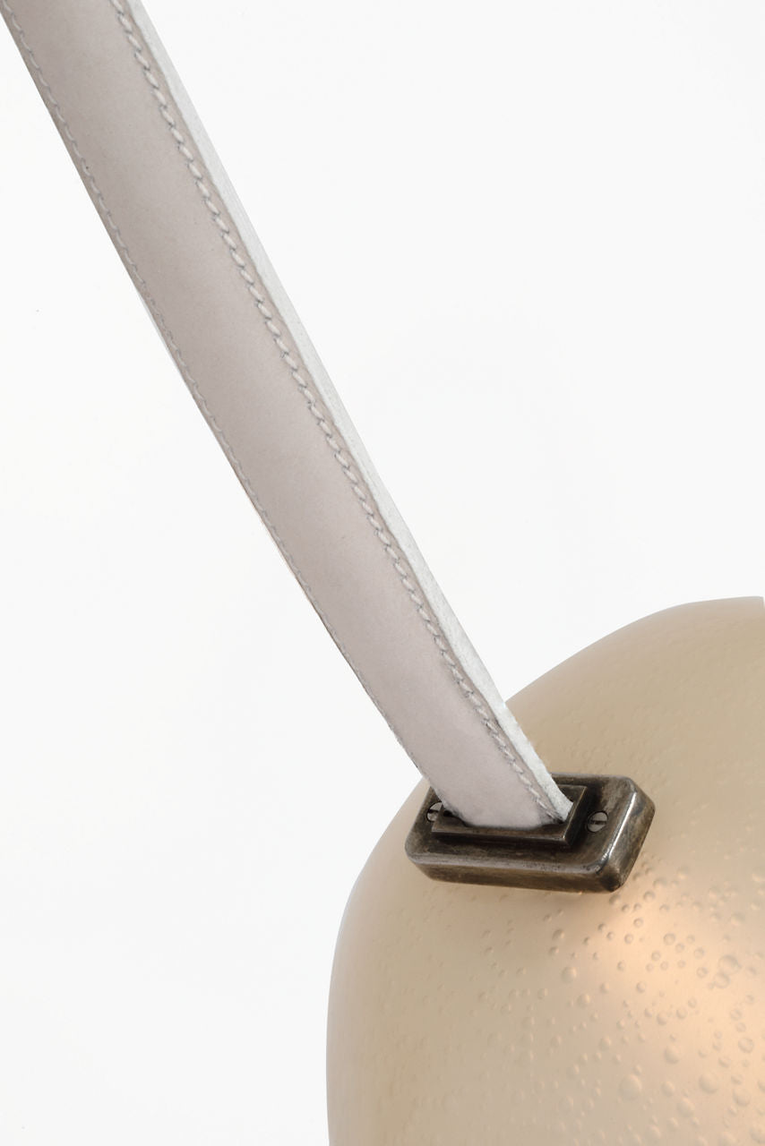 Dune Belted Light | Bone Suede and Mottled Pewter | Fizzy Nude Glass