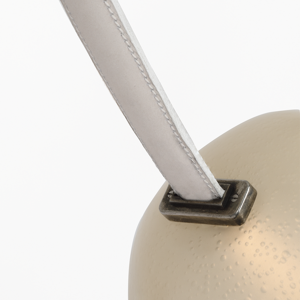 Dune Belted Light | Bone Suede and Mottled Pewter | Fizzy Nude Glass