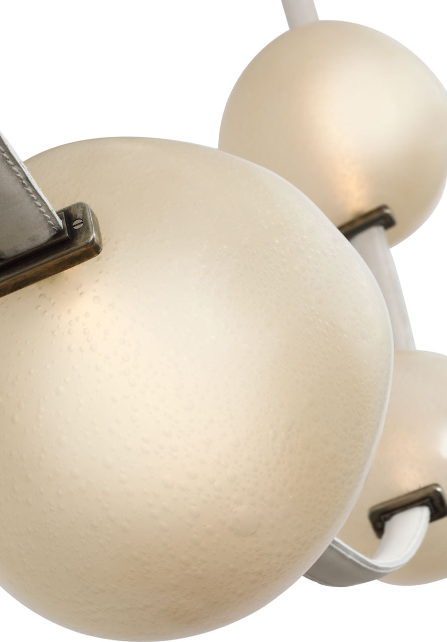 Dune Belted Light | Bone Suede and Mottled Pewter | Fizzy Nude Glass
