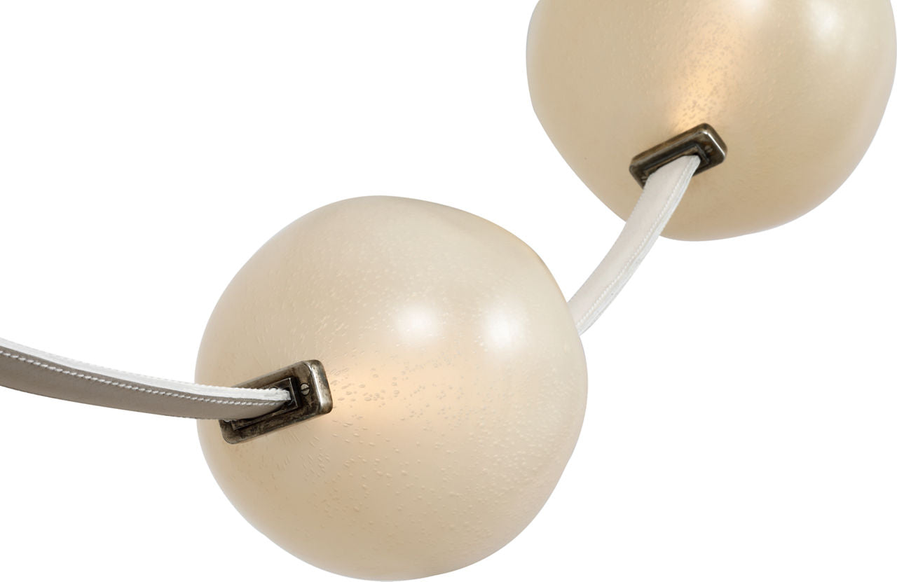 Dune Belted Light | Bone Suede and Mottled Pewter | Fizzy Nude Glass