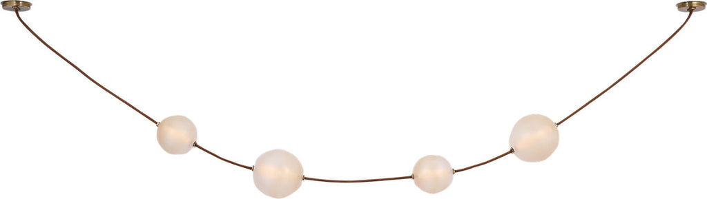 Dune Belted Light | Russet Suede and Mottled Brass | Fizzy Nude Glass