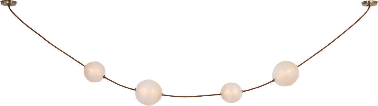 Dune Belted Light | Russet Suede and Mottled Brass | Fizzy Nude Glass