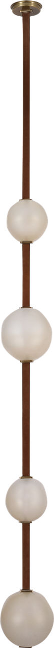 Dune Belted Light | Russet Suede and Mottled Brass | Fizzy Nude Glass