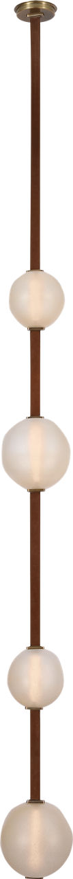 Dune Belted Light | Russet Suede and Mottled Brass | Fizzy Nude Glass