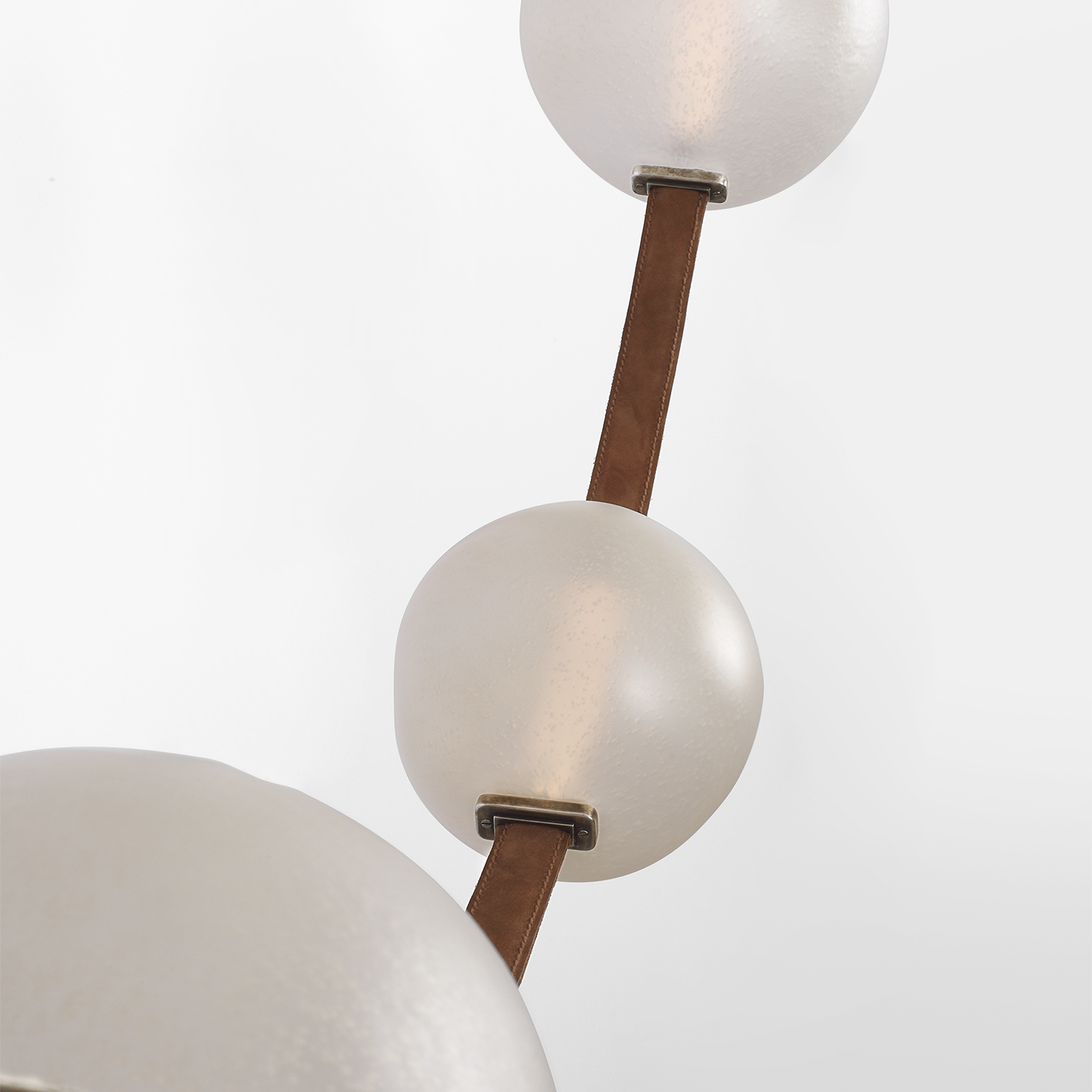 Dune Belted Light | Russet Suede and Mottled Pewter | Fizzy Nude Glass