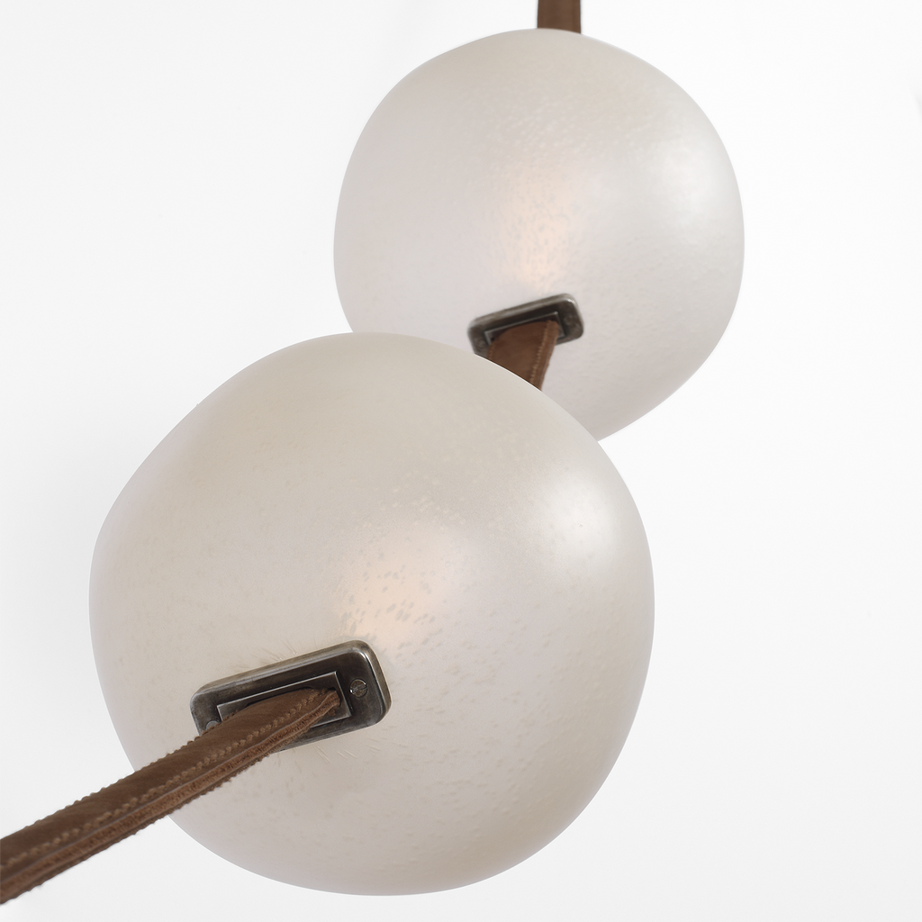 Dune Belted Light | Russet Suede and Mottled Pewter | Fizzy Nude Glass