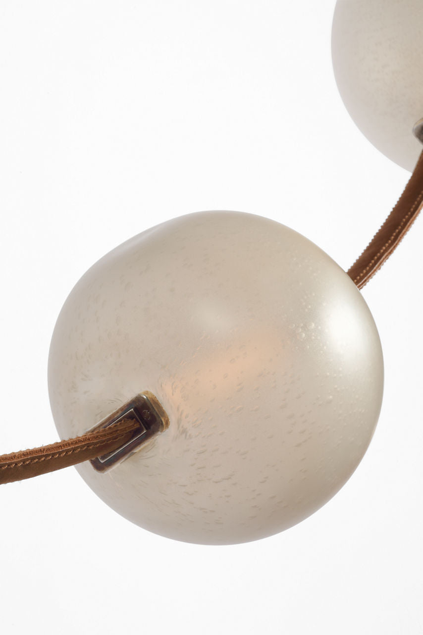 Dune Belted Light | Russet Suede and Mottled Pewter | Fizzy Nude Glass