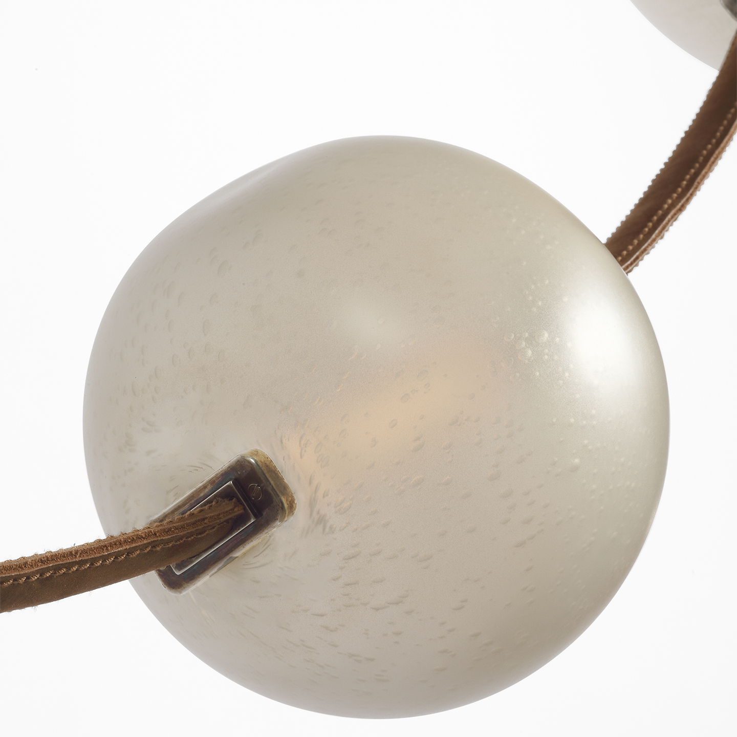 Dune Belted Light | Russet Suede and Mottled Pewter | Fizzy Nude Glass