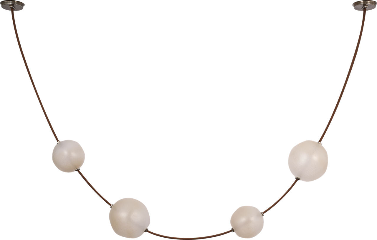 Dune Belted Light | Russet Suede and Mottled Pewter | Fizzy Nude Glass