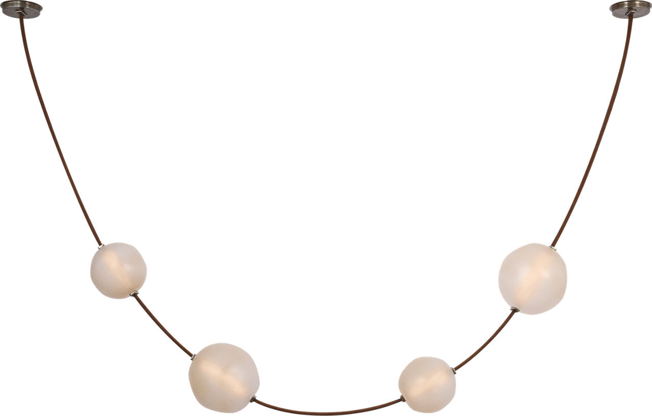 Dune Belted Light | Russet Suede and Mottled Pewter | Fizzy Nude Glass
