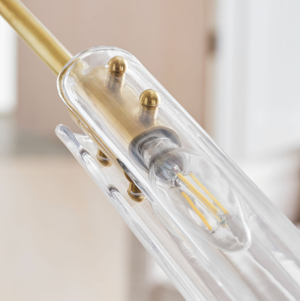 Casoria XL Radial Chandelier | Hand-Rubbed Antique Brass | Clear Glass